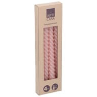 Bougies torsadées rose x4