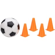 4 cônes et ballon