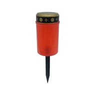 Bougie funéraire solaire rouge avec pique