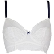 Soutien-gorge armature avec basque ligne orchidée BLANC/BLEU 100C