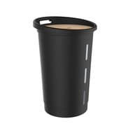 Coffre granule de bois jura montania+roul 38l 39.7x60.5cm noir et bois