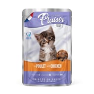 Les repas plaisirs émincés pour chat junior poulet en sauce pochon 100g