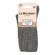 Chaussettes côtelées non comprimantes unies LE BOURGET GRIS CHINE 37\41