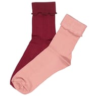 2 paires de mi chaussettes femme ROSE/BORDEAUX 37\41