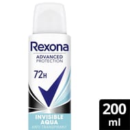 Rexona deodorant femme spray anti-transpirant invisible aqua 200ml