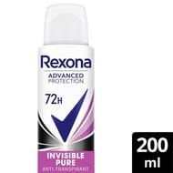 Rexona deodorant femme spray anti-transpirant invisible pure 200ml