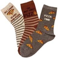 3 paires de mi chaussettes fantaisies pizza garçon INFLUX BEIGE/GRIS/MARRON 36\40