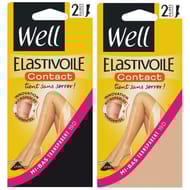 2 paires de mi bas bord microperles adhérentes contact élastivoile WELL GAZELLE TU
