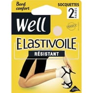 2 paires de socquettes transparentes résistantes  élastivoile WELL BEIGE NATUREL TU