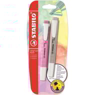 2 surligneurs Stabilo swing cool pastel gris/mauve