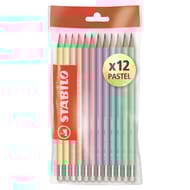 Stabilo 12 crayons graphite pastel HB bout gomme