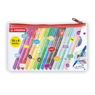 Trousse 14 stylos-feutre stabilo point Max "10 + 4 pastel"