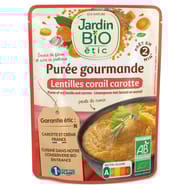 Jardin bio etic purée lentilles corail carotte bio doypack 250g