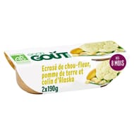 Good Goût écrasé de chou-fleur pomme de terre et colin d'alaska 2x190g