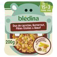Blédina petit plat butternut, duo de carottes, pates étoile & boeuf dès 15mois 200g