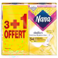 Nana protège slips plats normal 4x34 (3+1offert)