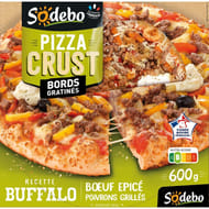 Sodebo Pizza Crust recette buffalo boeuf épicé poivrons grillés 600g