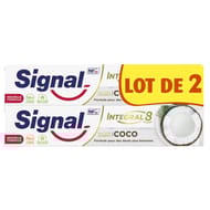 Signal dentifrice Integral 8 nature Elements coco blancheur 75ml x2