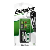 Energizer chargeur mini plug + 2 piles rechargeables AAA 700 mAh 140g