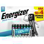 Energizer 10+4 piles offertes max plus aaa/lr03 dure jusqu'à 130% plus longtemps