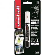 Uniball marqueur craie pointe conique fine chalk marker blanc