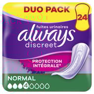 Always discreet serviettes pads normal vp x24