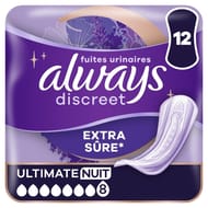 Always discreet incontinence serviettes ultimate nuit x12