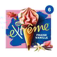 Extrême 6 cônes fraise vanille 720ml 426g