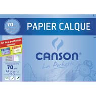 Canson lot de 1 pochette a4 calque + 1 pochette a4 millimétre