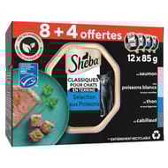 Shéba barquettes coffret océan aux poissons en terrine pour chat 85g
