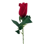 Rose artificielle bouton velours rouge