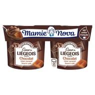 Mamie Nova liégeois dessert lacté au chocolat et coeur caramel au beurre salé 2x120g
