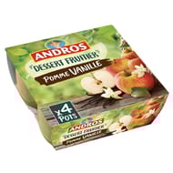 Andros dessert fruitier pomme vanille 4x100g