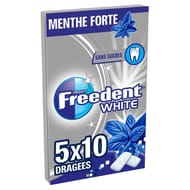 Freedent white chewing-gum sans sucres menthe forte 5x10-70g