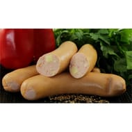 Saucisses barbecue fromages poivrons poche