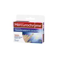Mercurochrome pansements transparents doigts 8 unités