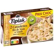 Tipiak cassolettes ris de veau et volaille sauce aux cèpes 2x110g