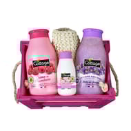 Cottage coffret frambroise douche +lait corps + douche gommage + gant exfoliante