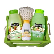 Cottage coffret douche lait poire & crème d'amande + lait corps vanille + douche gommage sucre&pomme