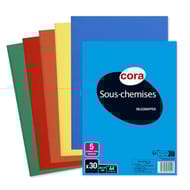 Cora lot de 30 sous-chemises 22 x 31 cm couleurs vives assorties