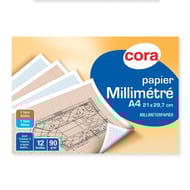 Cora pochette dessin papier millimètre bistre/bleu 21 x 29.7 cm 12 feuilles