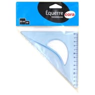 Equerre 45° plastique (hypoténuse 20cm, graduation 13.6cm)