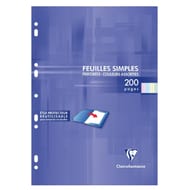 Clairefontaine feuilles simples 4 coloris 21x29.7 cm 200 pages 90 grammes