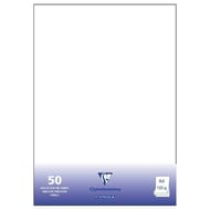 Clairefontaine 50 feuilles de papier couleur 21x29.70 cm 120 grammes blanc sous film