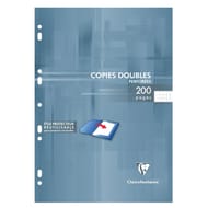 Clairefontaine copies doubles perforées 21x29.7 cm 200 pages 90g petits carreaux