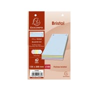 Exacompta 100 fiches bristol perforées  4 coloris assortis 12.5x20 cm petits carreaux