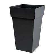 Pot toscane haut carré anthracite 39x39x65cm 62 litres