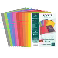 Exacompta lot de 10 chemises dossier 24x32 cm couleurs vivies rocks's