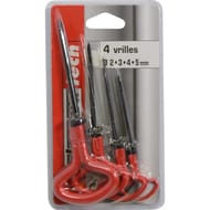 Chromatech jeu de 4 vrilles gainées 2-3-4-4, 7 mm