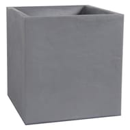 Pot carré volcania décor pierre double paroi gris galet 31 litres